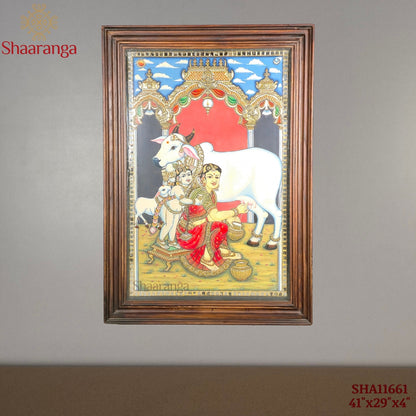 41x29 Inches Yashoda Krishna Tanjore Painting