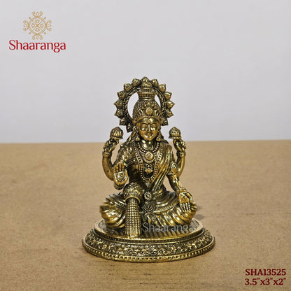3.5 Inches Fine Brass Laxmi on Oval Base