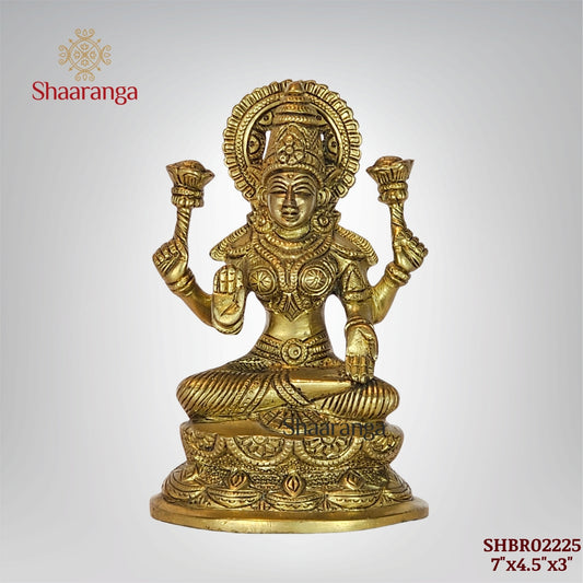 7 Inches Brass Lakshmi Sitting