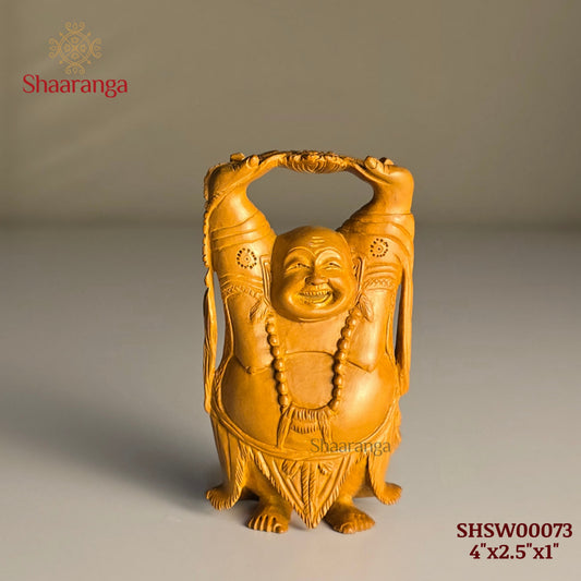 4 Inches Sandalwood Laughing Buddha Standing