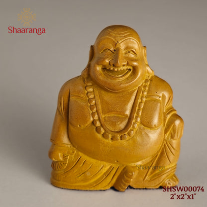 2 Inches Sandalwood Laughing Buddha Sitting