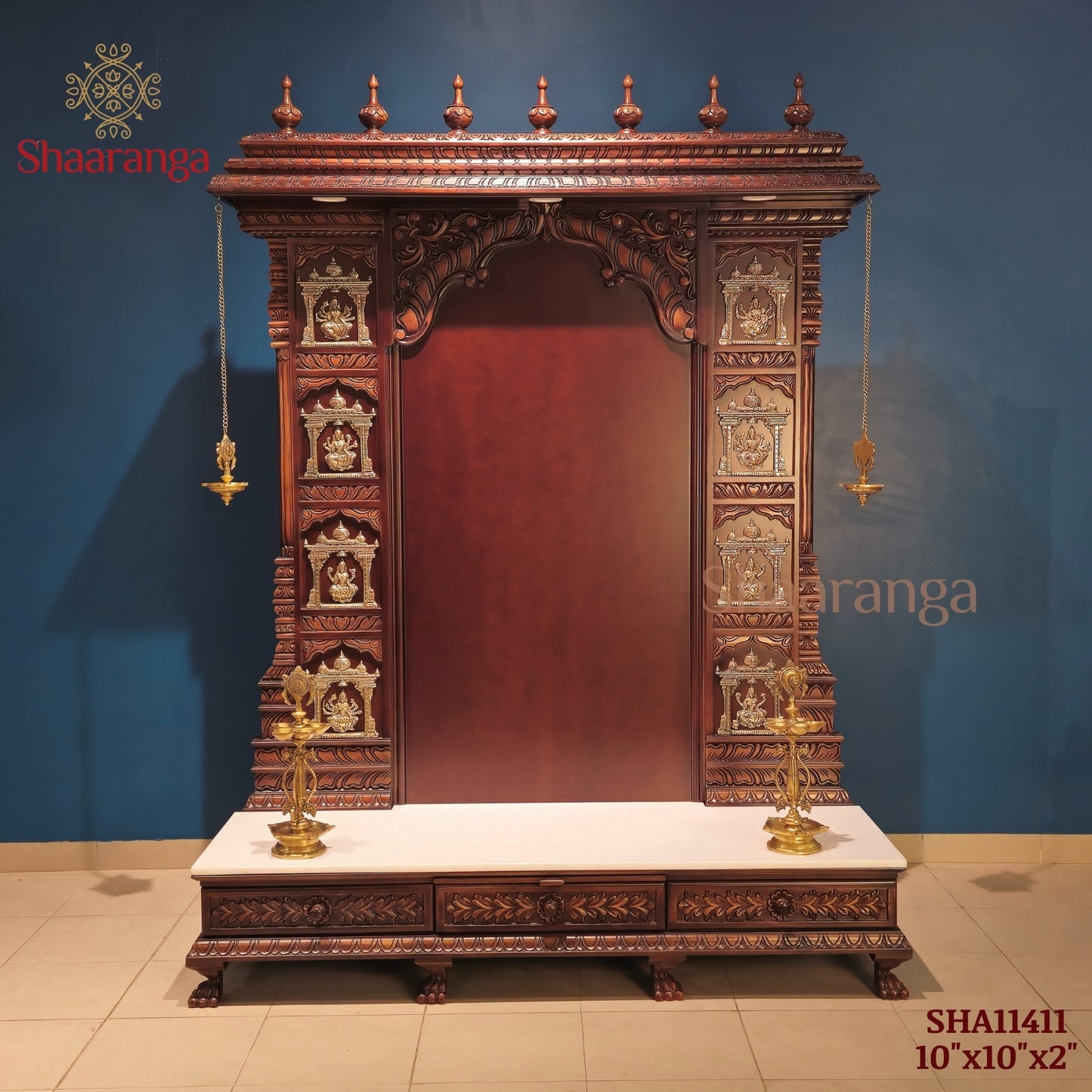 75 Inches Teak wood Ashta Lakshmi Mandir