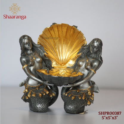 5 Inches Polyresin Mermaid With Conch