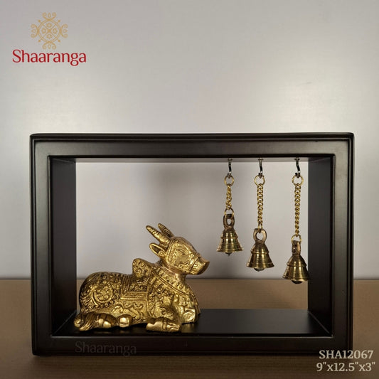 9 Inches Brass Nandi with Frame
