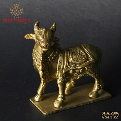 4 Inches Brass Nandi Standing