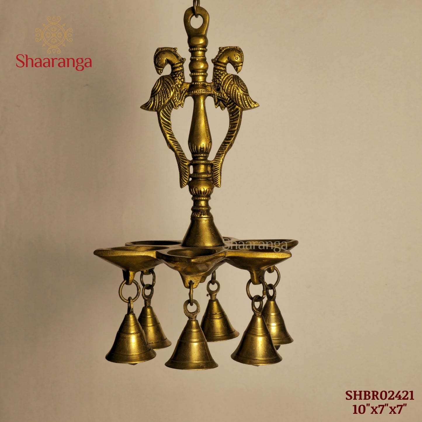 10 Inches Brass Parrot Deep Lamp
