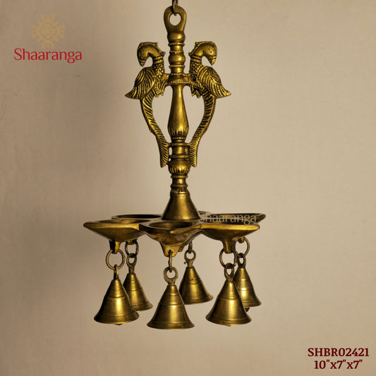 10 Inches Brass Parrot Deep Lamp