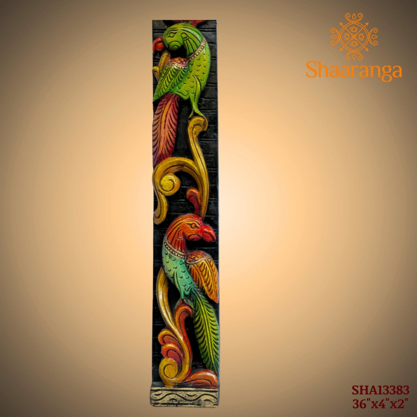 36 Inches Wood Parrot Vertical Pointed