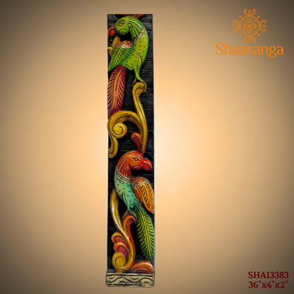 36 Inches Wood Parrot Vertical Pointed