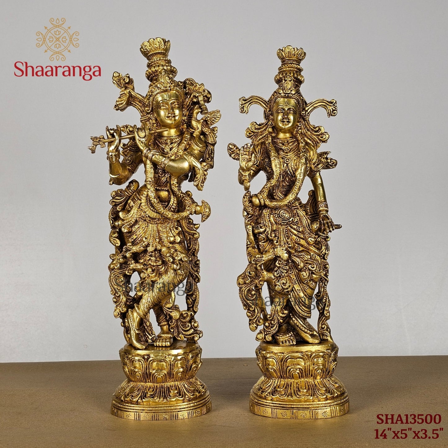 14 Inches Brass Radha Krishna Jodi