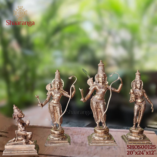 20 Inches Bronze Lord Rama Sita Lakshmana & Hanuman Idols