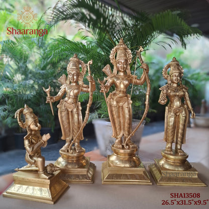 26.5 Inches Brass Rama Sita Lakshmana and Hanuman Set