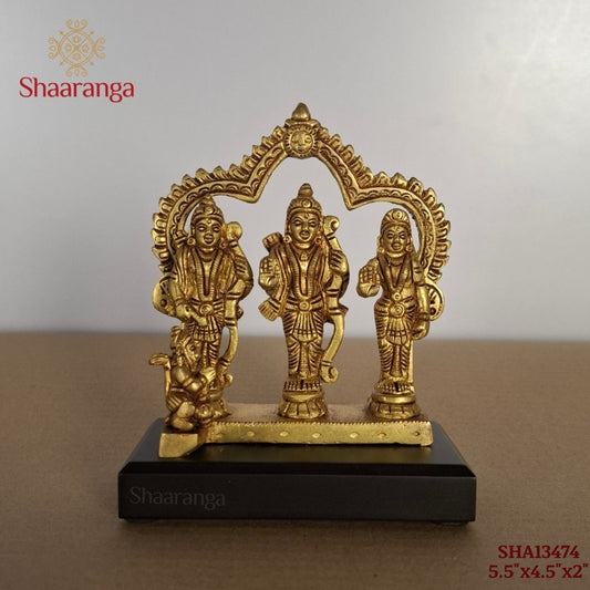 5.5 Inches Brass Ram Parivar with Base