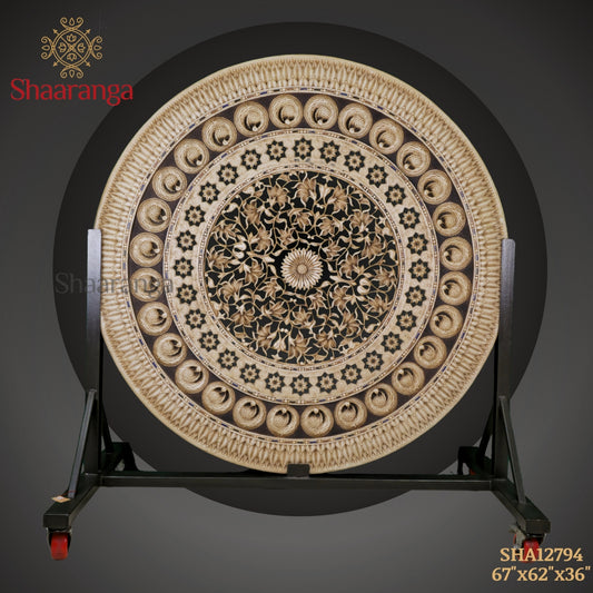 5-Feet Round Marble Panel with stand – A Grand Statement of Timeless Art
