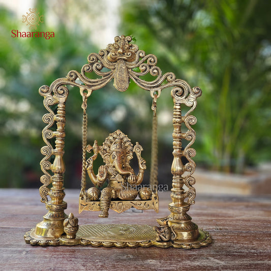 15 Inches Brass Ganesha Swing