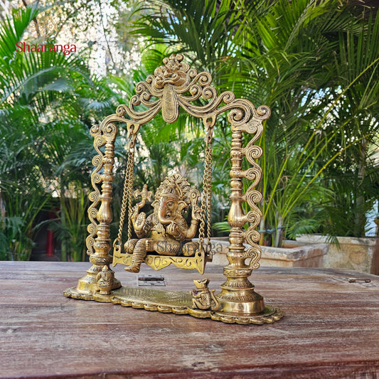 15 Inches Brass Ganesha Swing