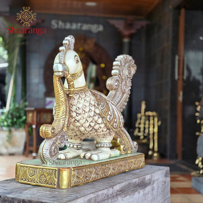 25 Inches Marble Annapakshi - A Heritage Expression in Stone