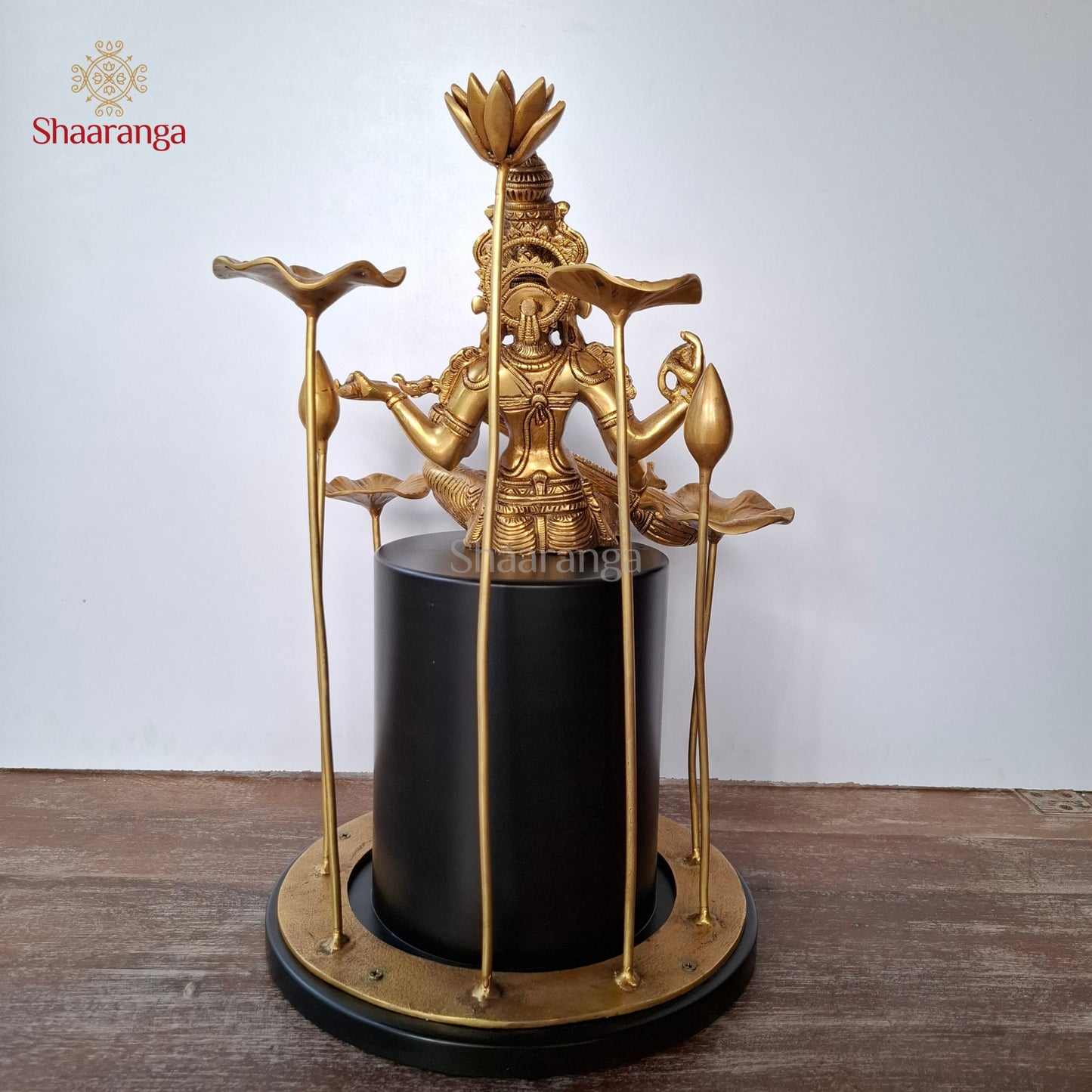 19 Inches Brass Saraswathi With Flower