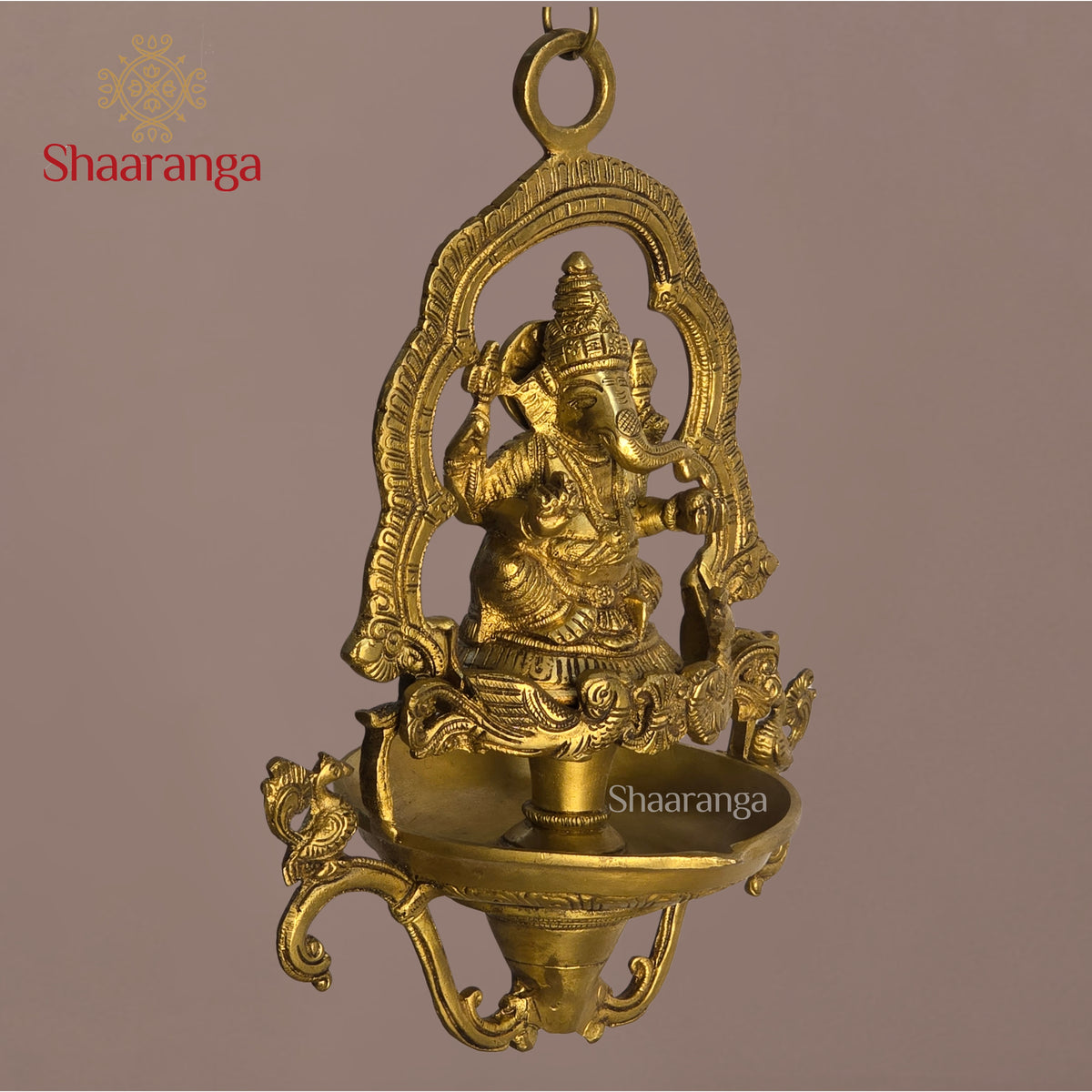 11 inches Brass Ganesha Hanging Lamp — A Divine Welcome to Every Beginning