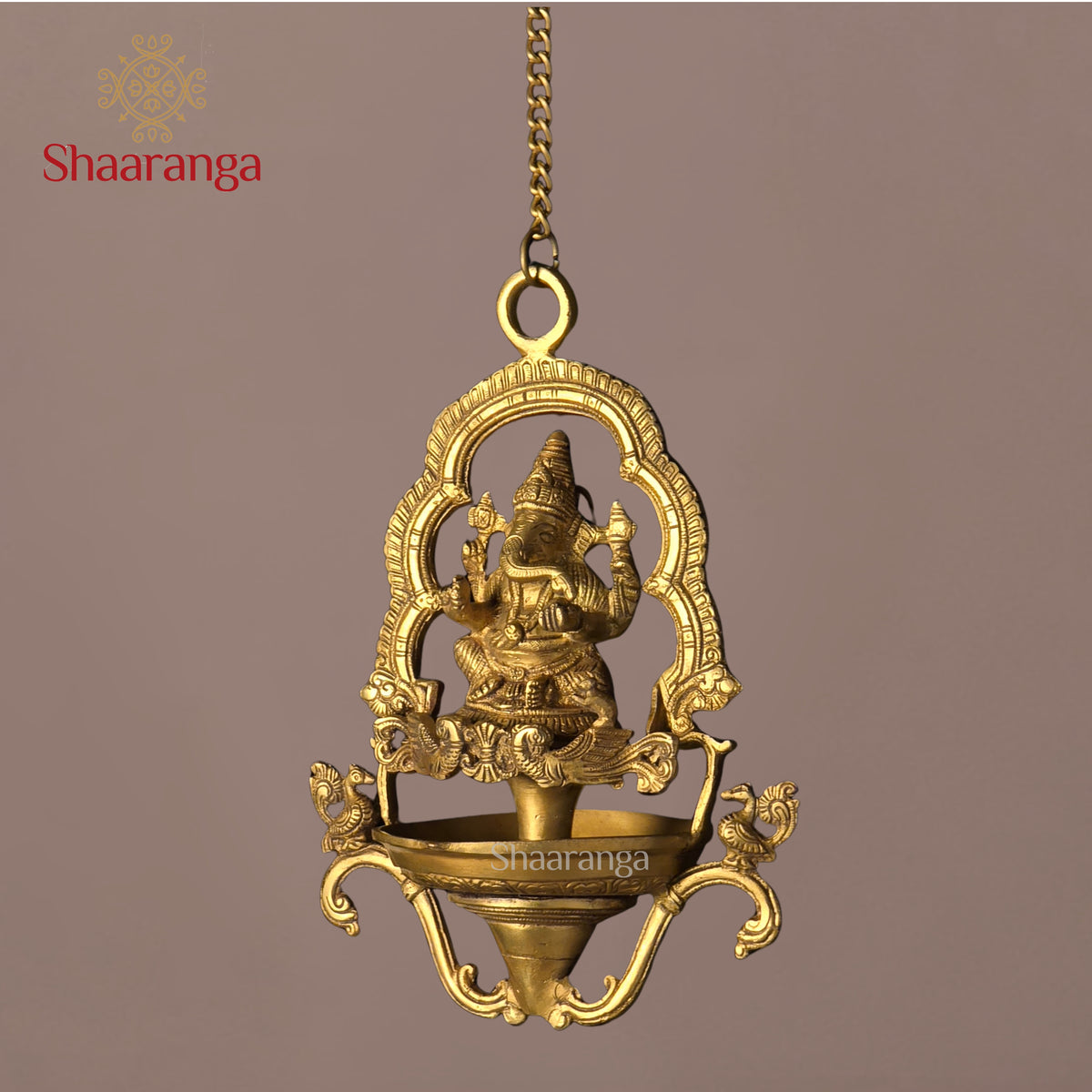 11 inches Brass Ganesha Hanging Lamp — A Divine Welcome to Every Beginning