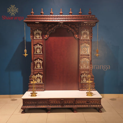 75 Inches Teak wood Ashta Lakshmi Mandir