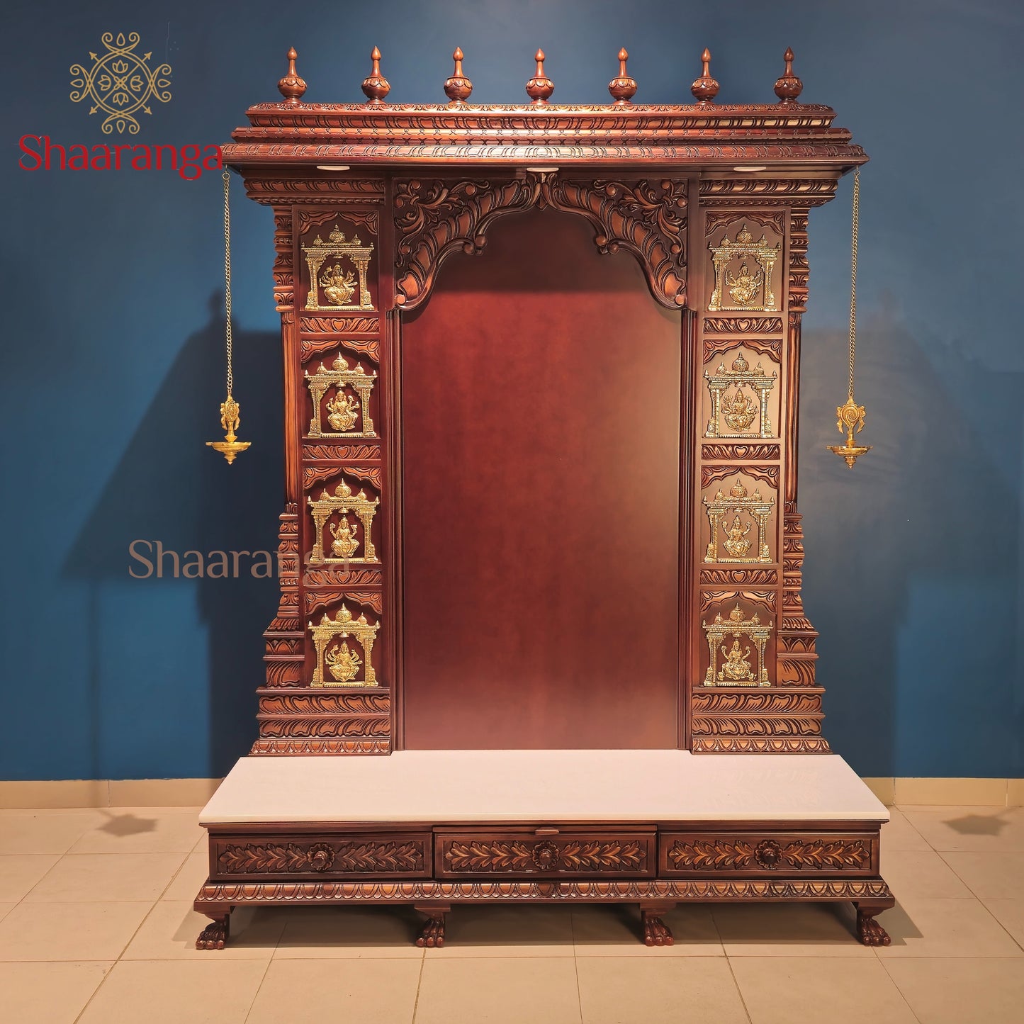 75 Inches Teak wood Ashta Lakshmi Mandir