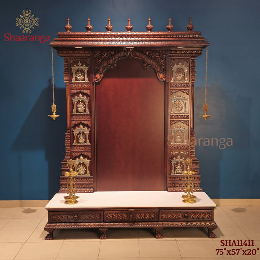 75 Inches Teak wood Ashta Lakshmi Mandir