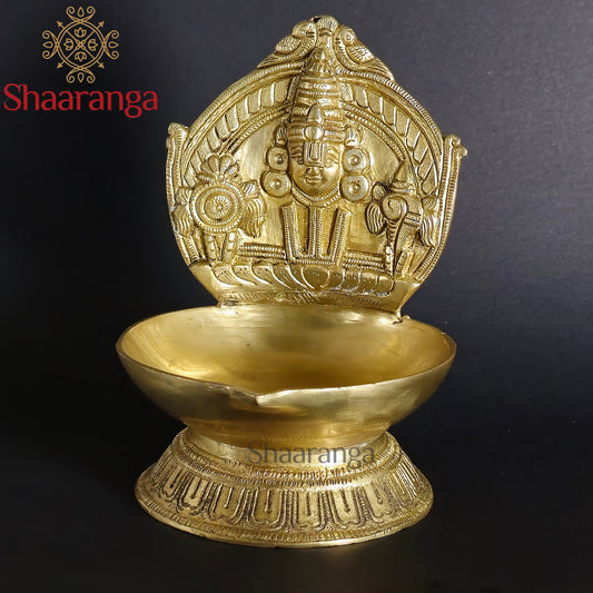 8.5 Inches Brass Diya Balaji