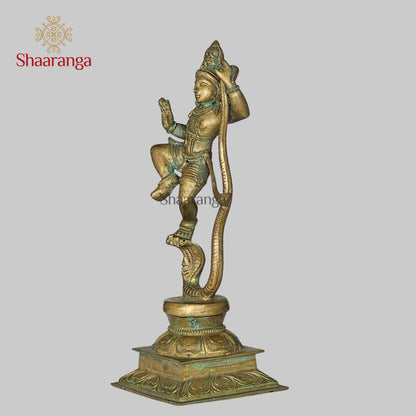 9 Inches Bronze Antique Finish  Kalinga Krishna