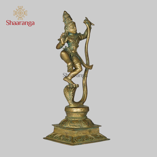 9 Inches Bronze Antique Finish  Kalinga Krishna