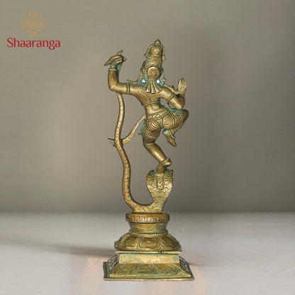 9 Inches Bronze Antique Finish  Kalinga Krishna