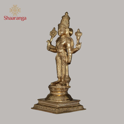 10 Inches Bronze Vishnu Murthy Standing Idol