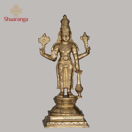 10 Inches Bronze Vishnu Murthy Standing Idol
