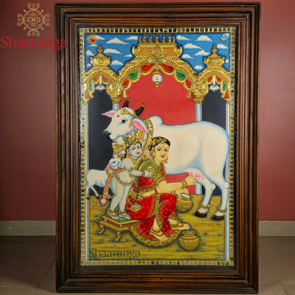 41x29 Inches Yashoda Krishna Tanjore Painting