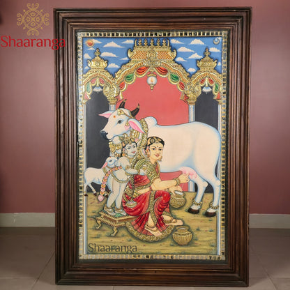 41x29 Inches Yashoda Krishna Tanjore Painting