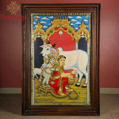 41x29 Inches Yashoda Krishna Tanjore Painting