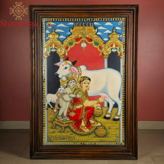 41x29 Inches Yashoda Krishna Tanjore Painting