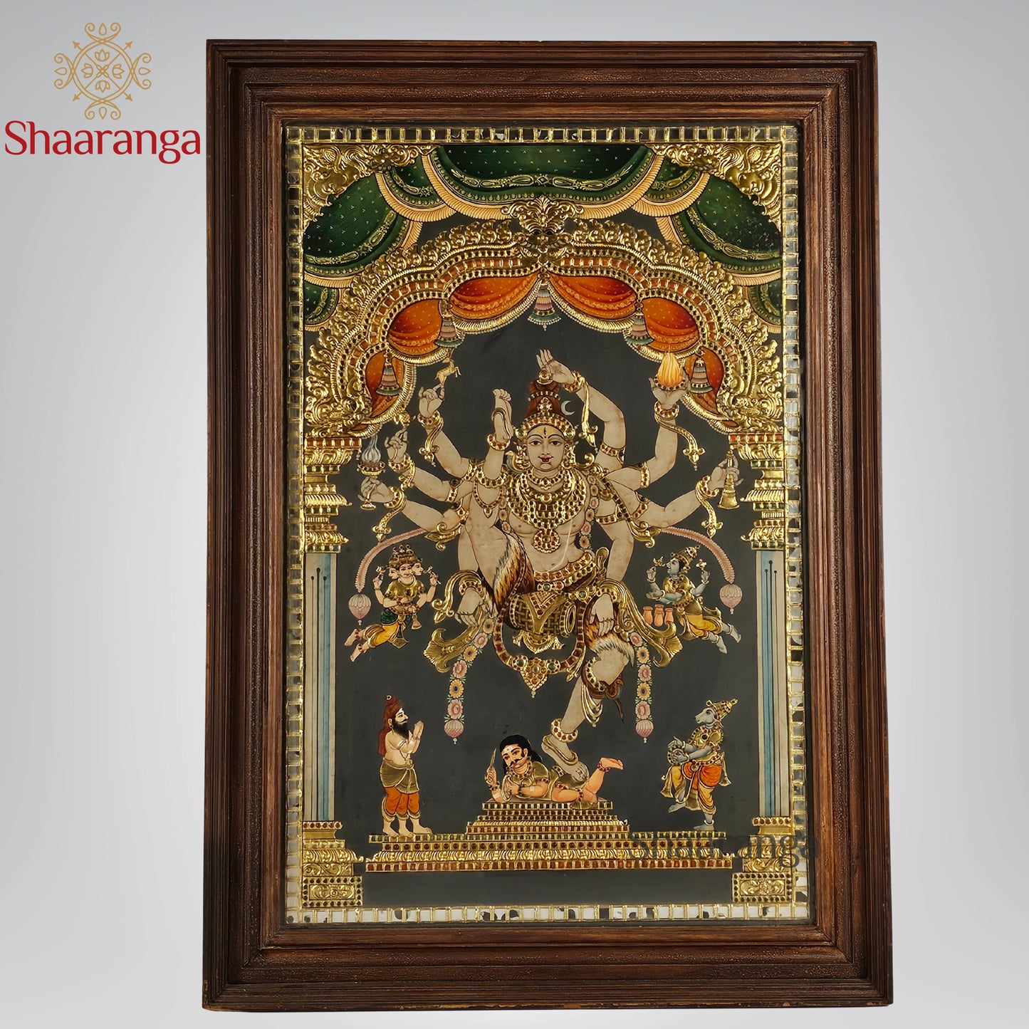 Urdhva Tandava Shiva Tanjore Painting – Antique Finish Masterpiece with Non Gold work
