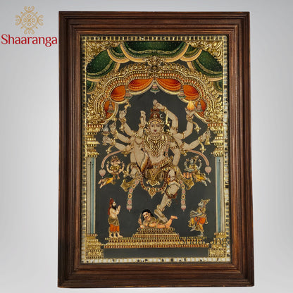 Urdhva Tandava Shiva Tanjore Painting – Antique Finish Masterpiece with Non Gold work