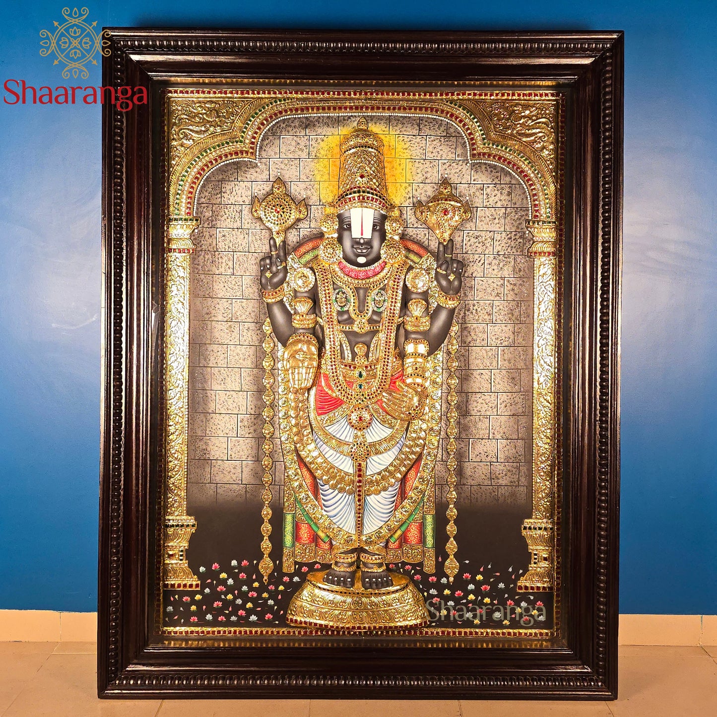 54 Inches Swarna Balaji Tanjore Painting with 22k Gold Work