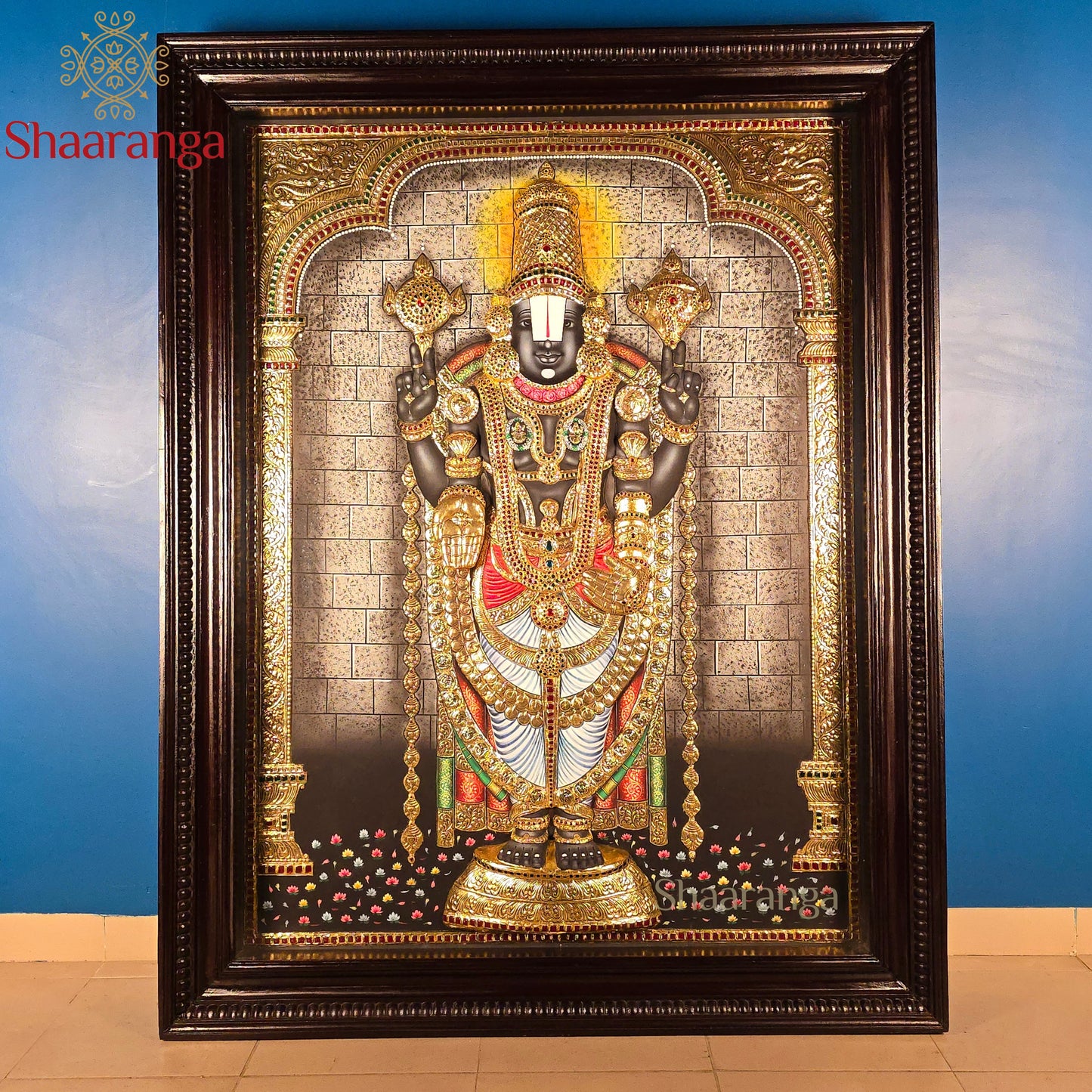 54 Inches Swarna Balaji Tanjore Painting with 22k Gold Work