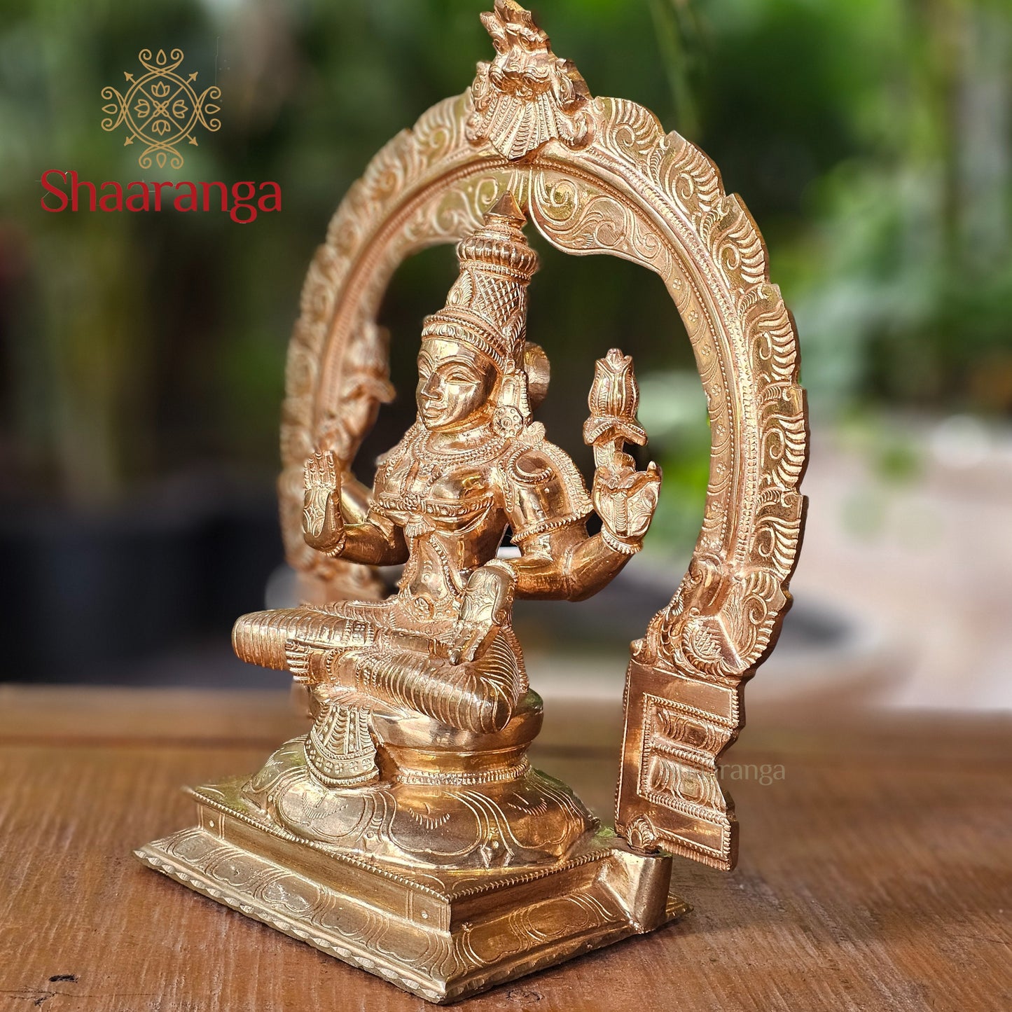 12 Inches Bronze Lakshmi Devi idol Arch Sitting On Base