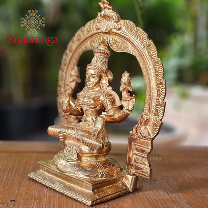 12 Inches Bronze Lakshmi Devi idol Arch Sitting On Base