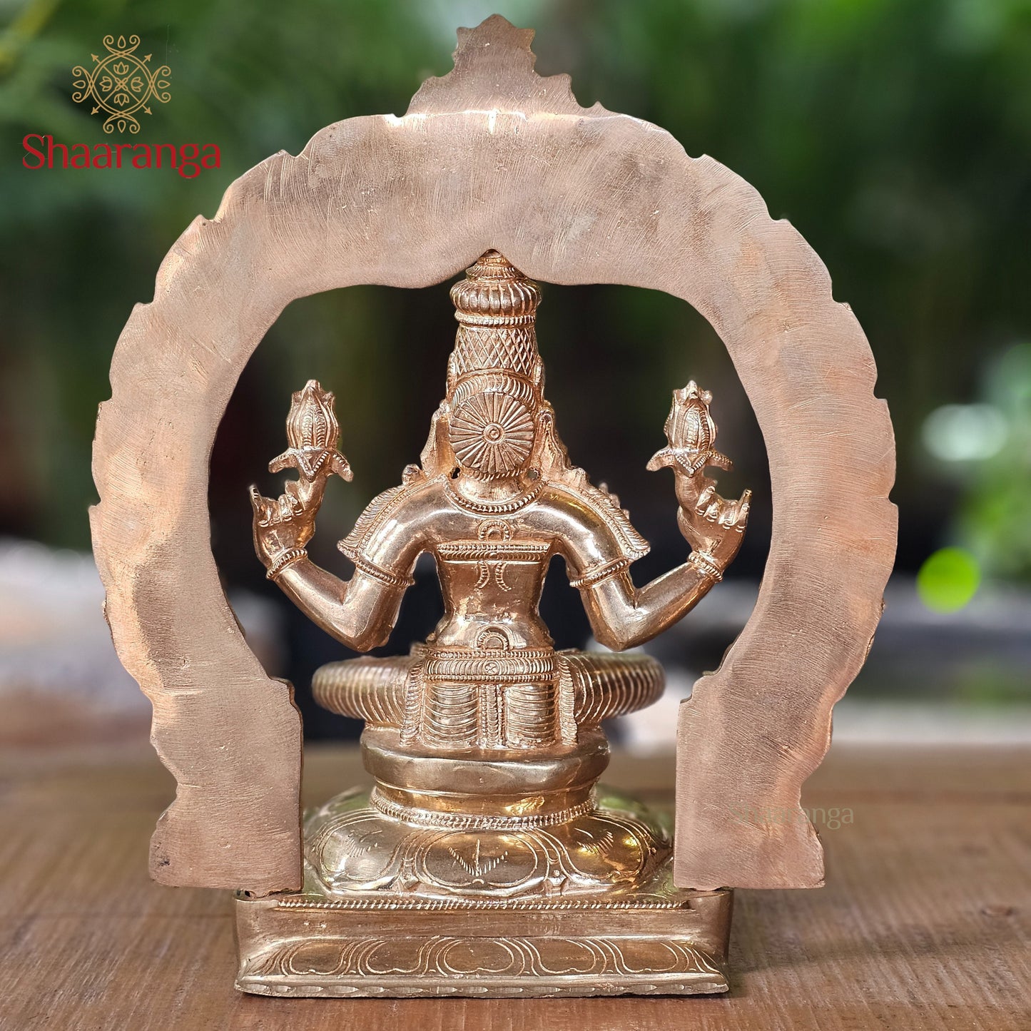12 Inches Bronze Lakshmi Devi idol Arch Sitting On Base
