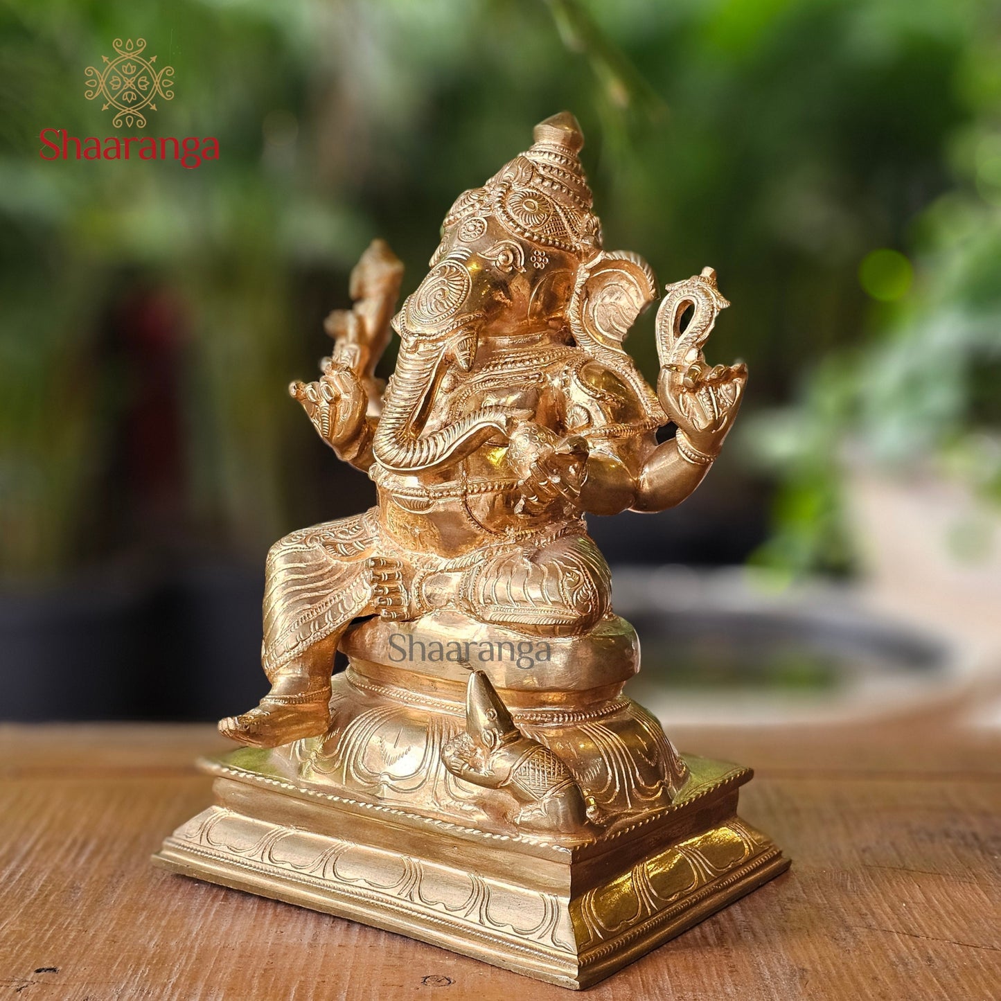 12 Inches Bronze Ganesha Sitting on Base