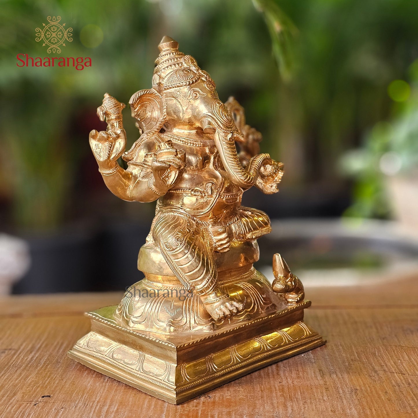 12 Inches Bronze Ganesha Sitting on Base