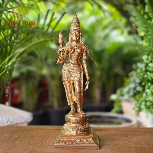 21 Inches Bronze Parvati Devi Standing.