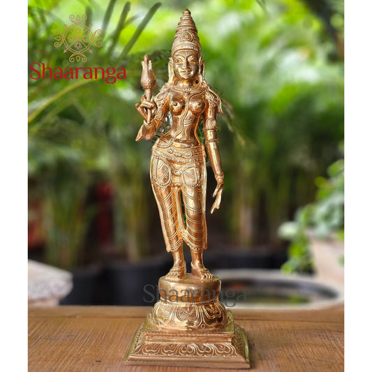 21 Inches Bronze Parvati Devi Standing.