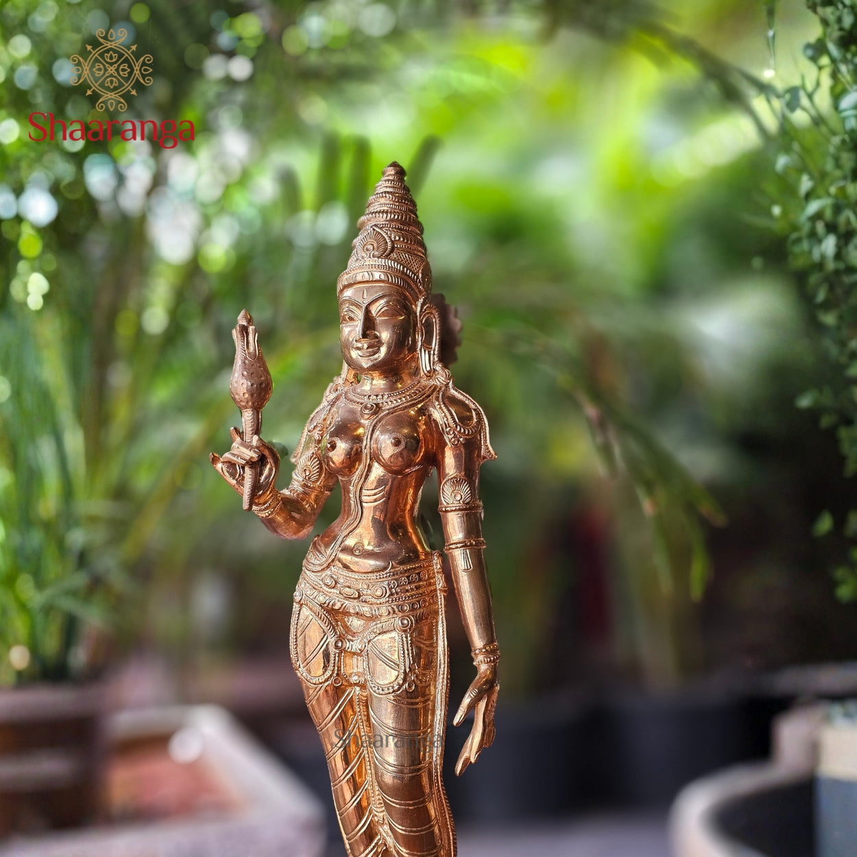 21 Inches Bronze Parvati Devi Standing.