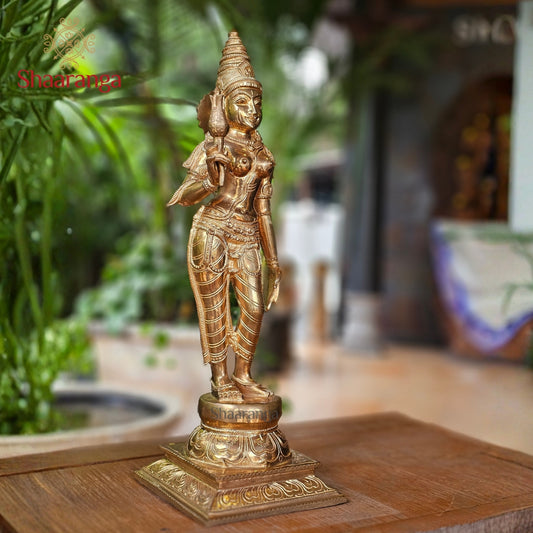 21 Inches Bronze Parvati Devi Standing.